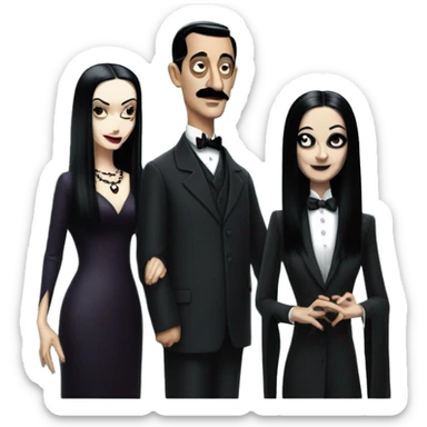 morticia and gomez addams sticker