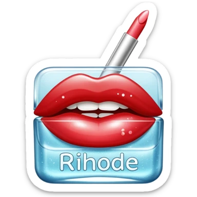 lip gloss emoji that says rhode  sticker