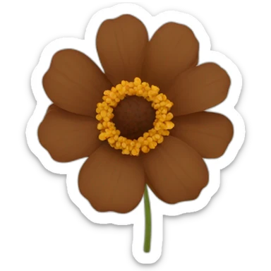 brown flower sticker