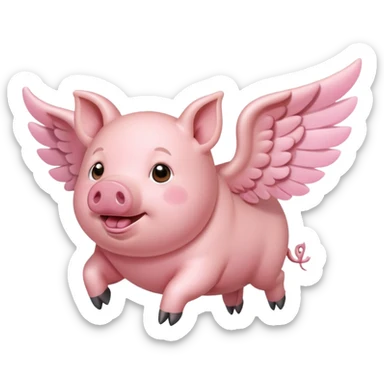 Flying pig sticker