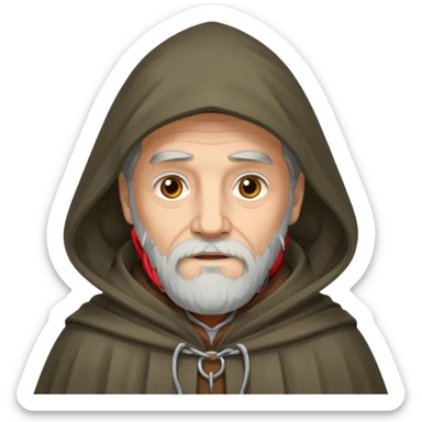 a wise man with mysterious face sticker