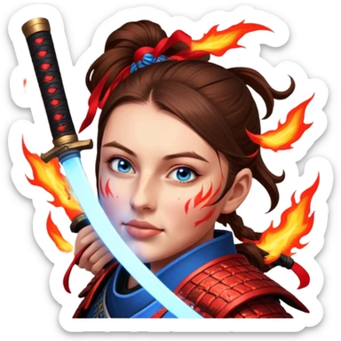 Fire-Wielding Samurai sticker