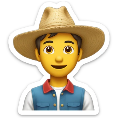 Niño con sombrero de paja sticker