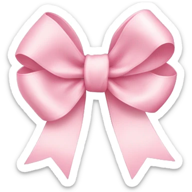 light pink ribbon bow sticker