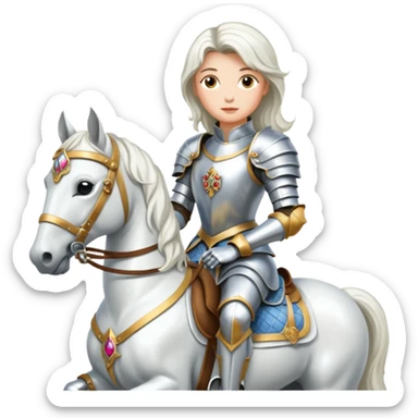 Renaissance princess knight on horse sticker