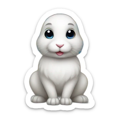 rabbit in a Ukrainian flag sticker