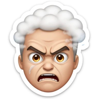 angry mood face with steam coming out sticker