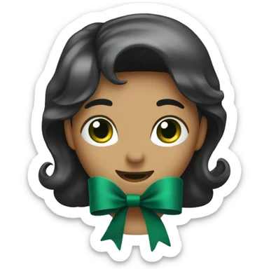 one dark green bow sticker