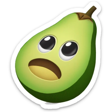 un aguacate con una computadora sticker