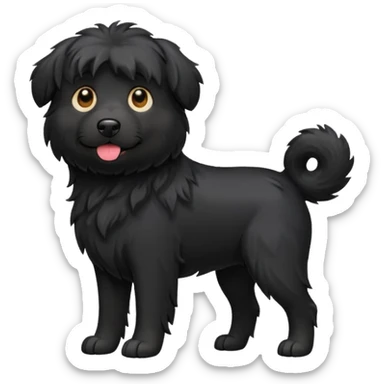 Shaggy black dog sticker