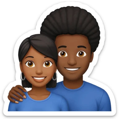 Black Wife and husband  sticker