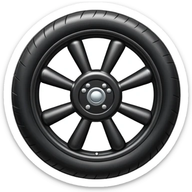 he aircraft's landing gear is one inflated, plump wheel with a strut, black in color, cartoon-style sticker