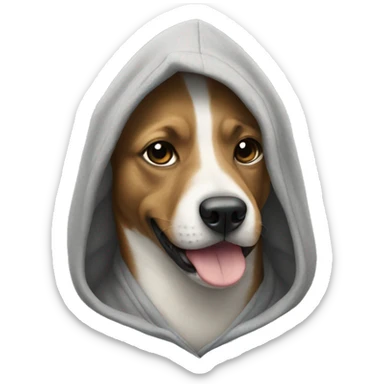 Dog with a hoodie on sticker