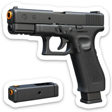 Glock 17 with an extended magazine sticker