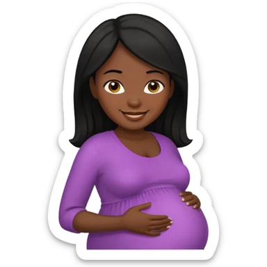 embarazada morena con cabello negro sticker