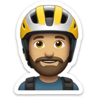 Man with Beard and bike helmet sticker
