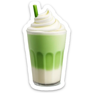 Ice matcha latte with a vanilla cold foam  sticker