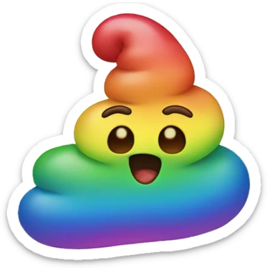 Rainbow poop sticker