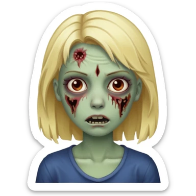girl zombie with blonde hair sticker