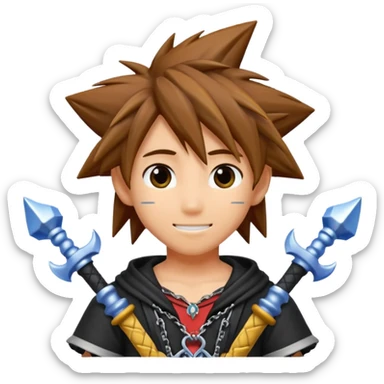 sora de kingdom hearts qui est souriant sticker