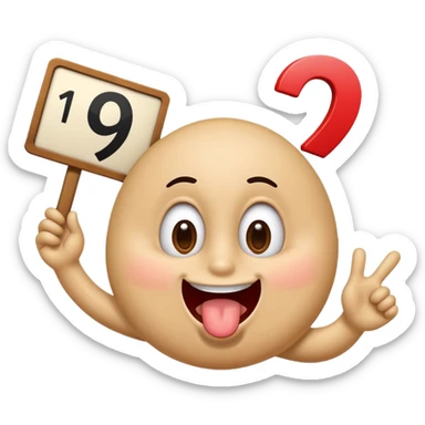A school that has the number 9 on top of it's eyes holding a sign with the number 9 on the sign with a mouth sticking out his tongue with legs and arms with him being happy full of joy sticker