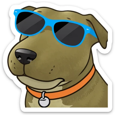 Dog with sunglasses  sticker