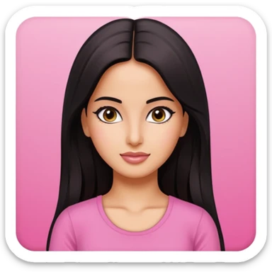 ipretty bratz emoji of katrina kaif wearing a pink top sticker