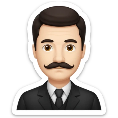 dark hair mustachio father sticker