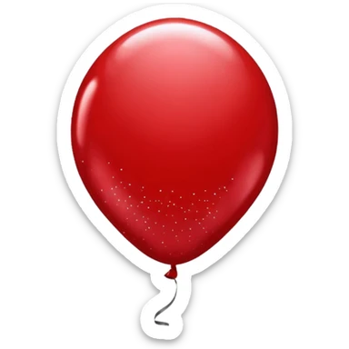 red glitter baloon sticker