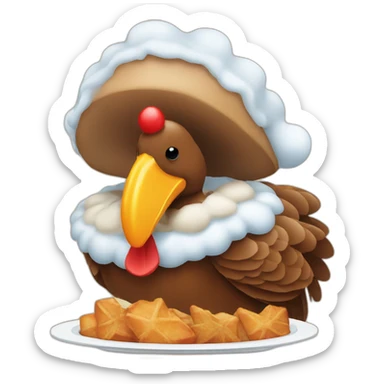 Christmas baked turkey sticker