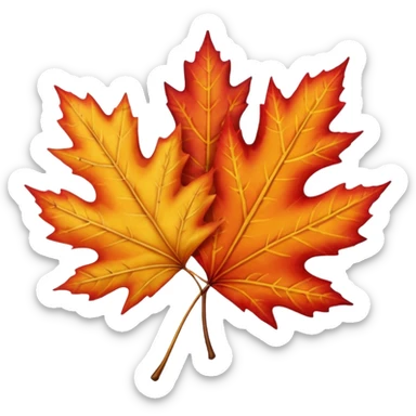 autumn leaves, white background sticker