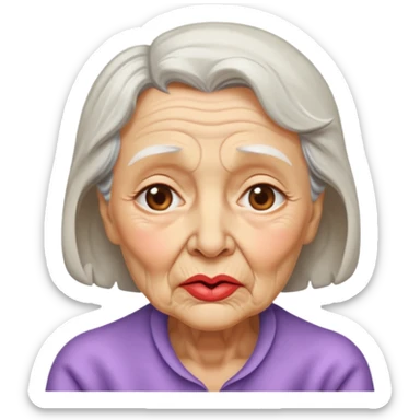 old woma a kiss sticker