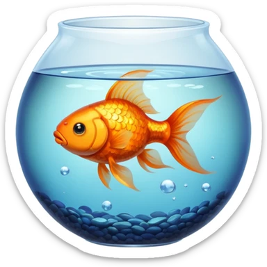 Goldfish in a fish bowl sticker