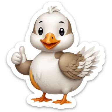 a chibi style goose character giving a thumbs up sticker