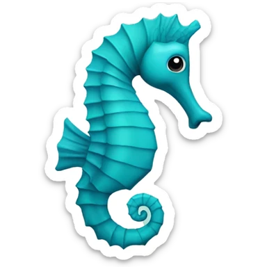 teal and blue seahorse sticker