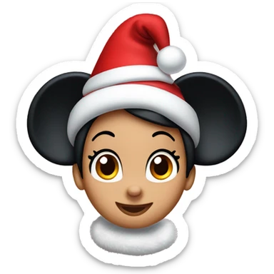 Minnie Mouse with Christmas Hat sticker
