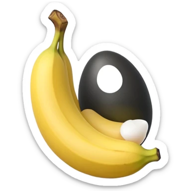 A banana standing between two eggs like egg banana egg sticker