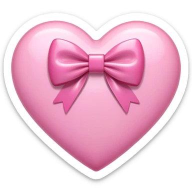 pink heart with bow in it  sticker