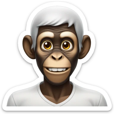 a monkey with a jaw line sticker
