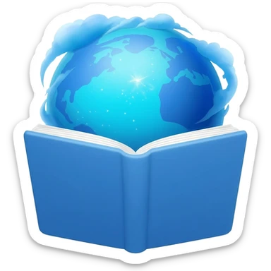 Neptune planet reading a book sticker