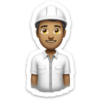 Arquitecto con casco blanco y camisa polo blanca  sticker