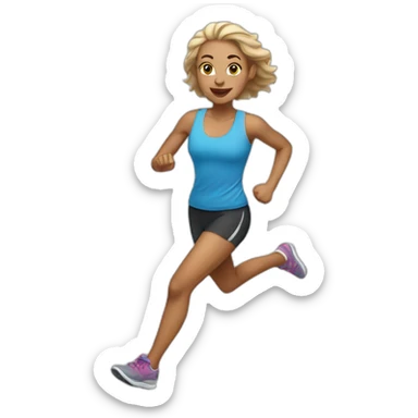 light skin woman running sticker