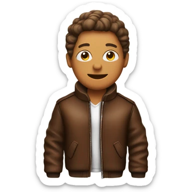 Wine bottle wearing a brown bomber leather jacket sticker