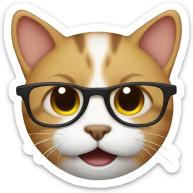 cat crying wearing glasses sticker