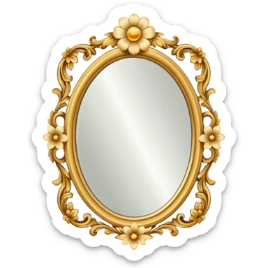 vintage mirror with flower sticker
