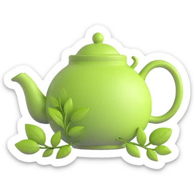teapot with tea leaves sticker