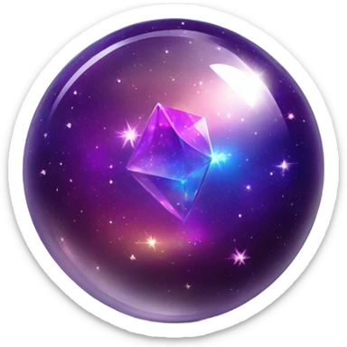 crystal magic ball with stars galaxy sticker