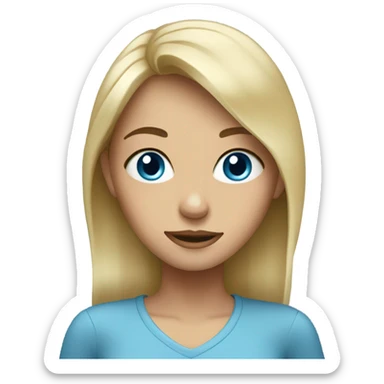 Dirty blond girl with blue eyes sticker