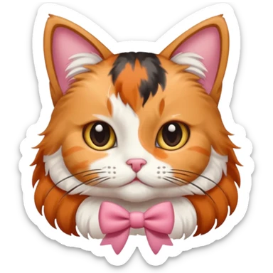 GATITA ENAMORADA CON UN MOÑO sticker
