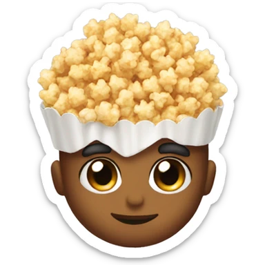 pop corn hair sticker